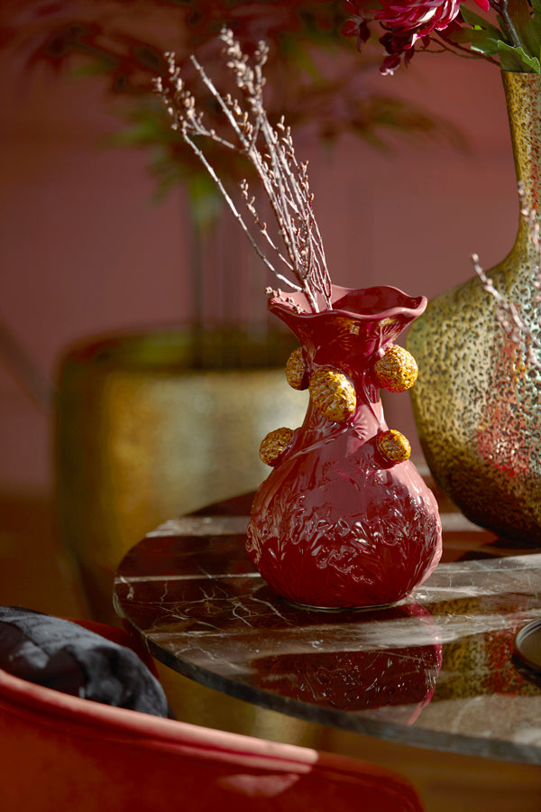 Light & Living Accessories Vase 18x27,5 cm BLISSA ceramics burgundy+brown House of Isabella UK