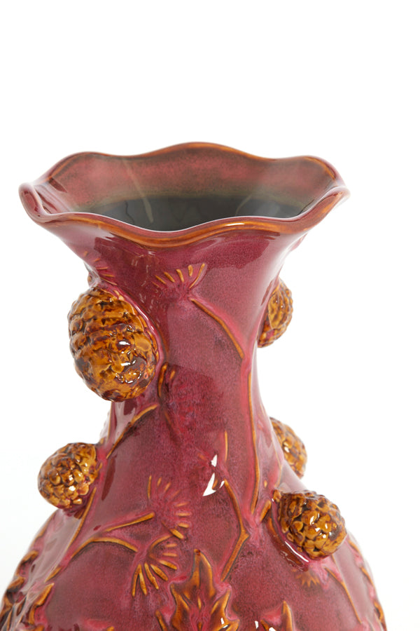 Light & Living Accessories Vase 18x27,5 cm BLISSA ceramics burgundy+brown House of Isabella UK
