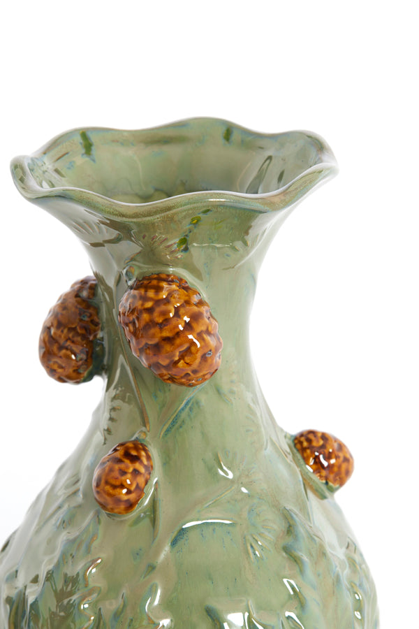 Light & Living Accessories Vase 18x27,5 cm BLISSA ceramics dark green+brown House of Isabella UK