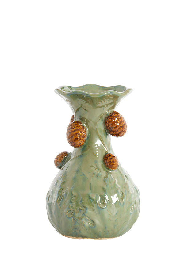 Light & Living Accessories Vase 18x27,5 cm BLISSA ceramics dark green+brown House of Isabella UK