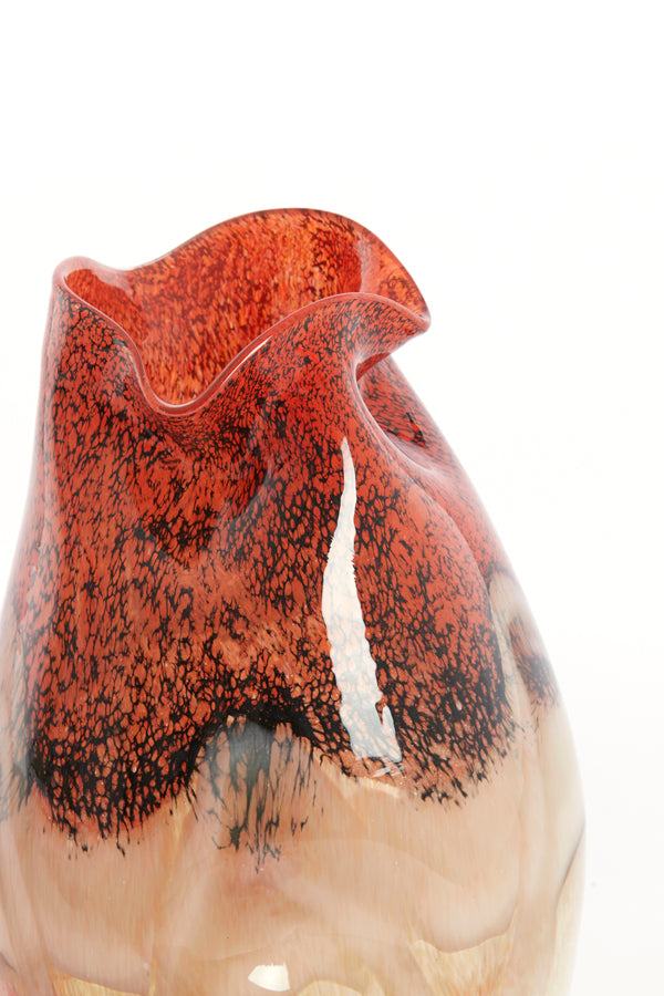 Light & Living Accessories Vase 18x32 cm JORIEN glass red+taupe House of Isabella UK