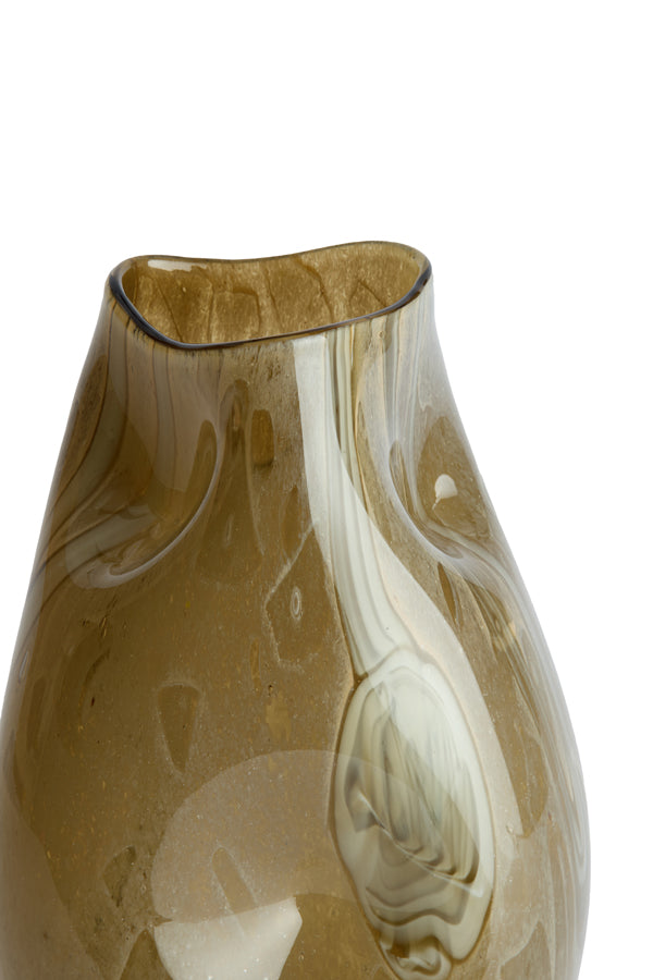 Light & Living Accessories Vase 18x32 cm JORIEN glass taupe+olive green House of Isabella UK