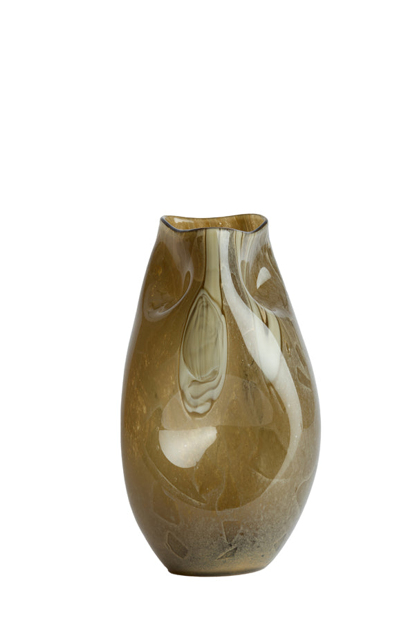 Light & Living Accessories Vase 18x32 cm JORIEN glass taupe+olive green House of Isabella UK