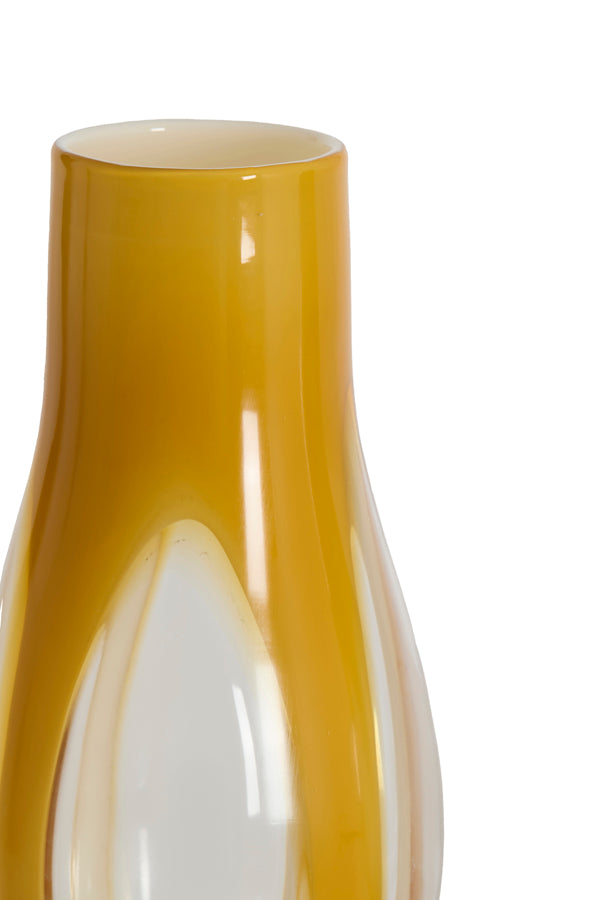 Light & Living Accessories Vase 18x39 cm CASEROS glass milky ocher yellow House of Isabella UK