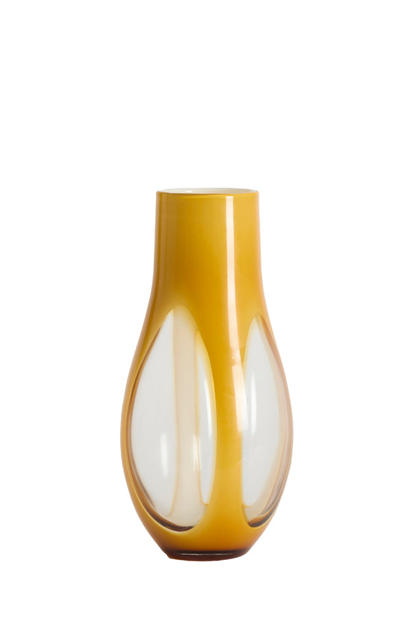Light & Living Accessories Vase 18x39 cm CASEROS glass milky ocher yellow House of Isabella UK