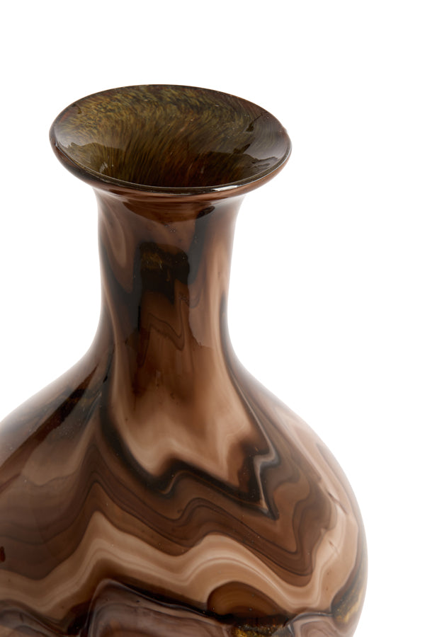 Light & Living Accessories Vase 19x40 cm JORVEN glass brown+cream+black House of Isabella UK