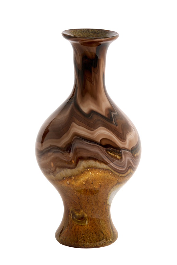 Light & Living Accessories Vase 19x40 cm JORVEN glass brown+cream+black House of Isabella UK