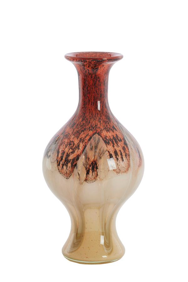 Light & Living Accessories Vase 19x40 cm JORVEN glass red+taupe House of Isabella UK
