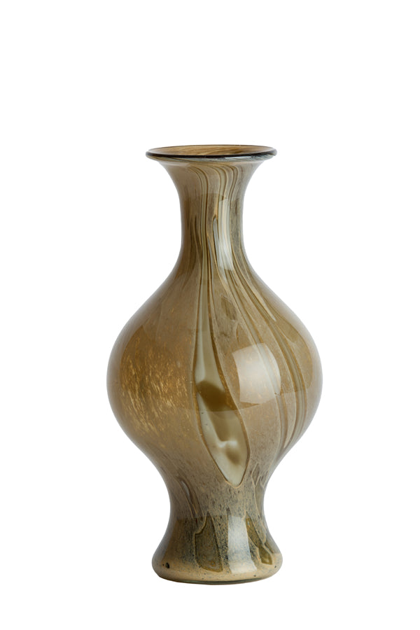 Light & Living Accessories Vase 19x40 cm JORVEN glass taupe+olive green House of Isabella UK