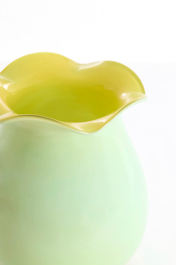 Light & Living Accessories Vase 20,5x22,5 cm MAREBBE glass mint+yellow House of Isabella UK