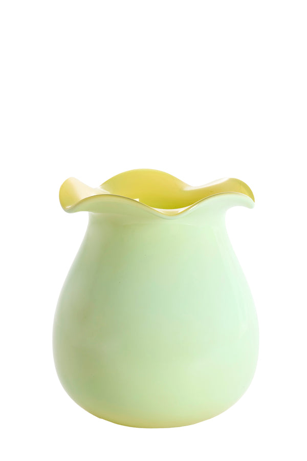 Light & Living Accessories Vase 20,5x22,5 cm MAREBBE glass mint+yellow House of Isabella UK
