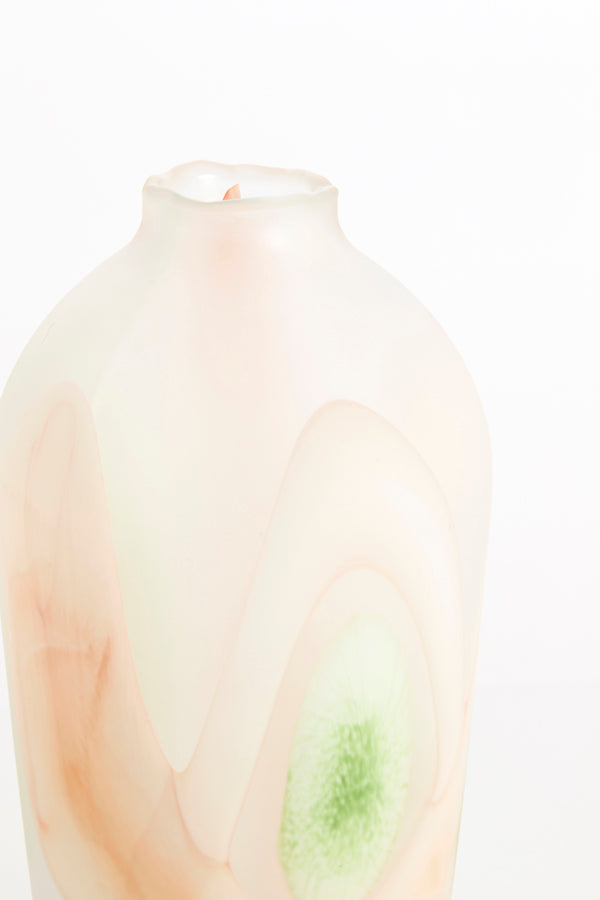 Light & Living Accessories Vase 20,5x37 cm BARCOS glass matt white+green+peach House of Isabella UK