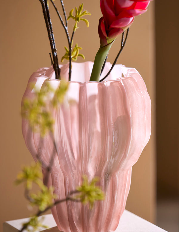 Light & Living Accessories Vase 20x24 cm RODENGO glass pink House of Isabella UK