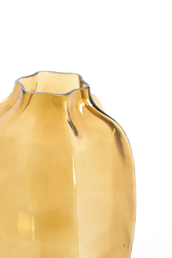 Light & Living Accessories Vase 20x30 cm FALZES glass clear amber House of Isabella UK