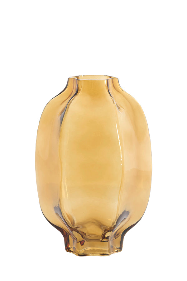Light & Living Accessories Vase 20x30 cm FALZES glass clear amber House of Isabella UK