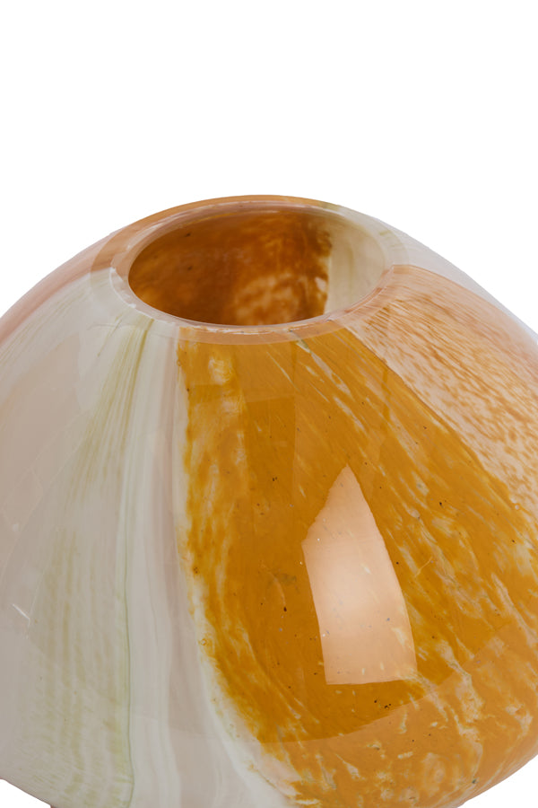 Light & Living Accessories Vase 21x18 cm KALUDRA glass orange+olive green House of Isabella UK