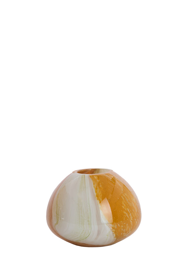 Light & Living Accessories Vase 21x18 cm KALUDRA glass orange+olive green House of Isabella UK