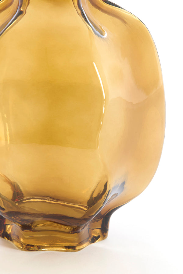 Light & Living Accessories Vase 22x23,5 cm FALZES glass clear amber House of Isabella UK