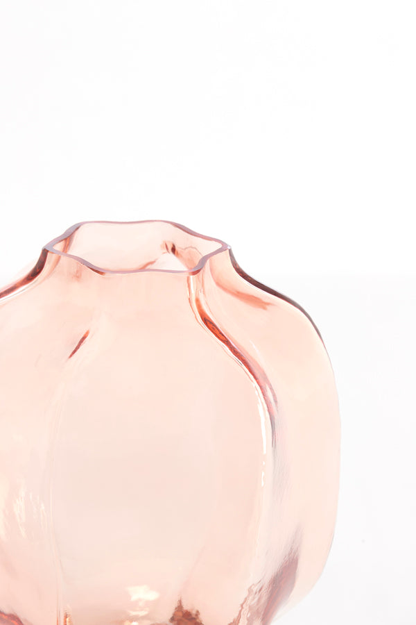 Light & Living Accessories Vase 22x23,5 cm FALZES glass clear pink House of Isabella UK