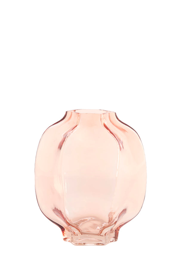 Light & Living Accessories Vase 22x23,5 cm FALZES glass clear pink House of Isabella UK