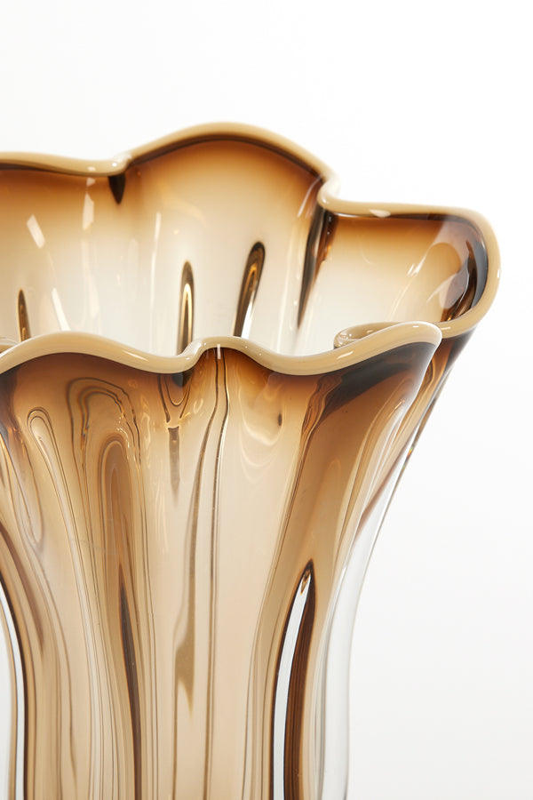 Light & Living Accessories Vase 22x27 cm KAZUNO glass clear brown-grey+cream House of Isabella UK