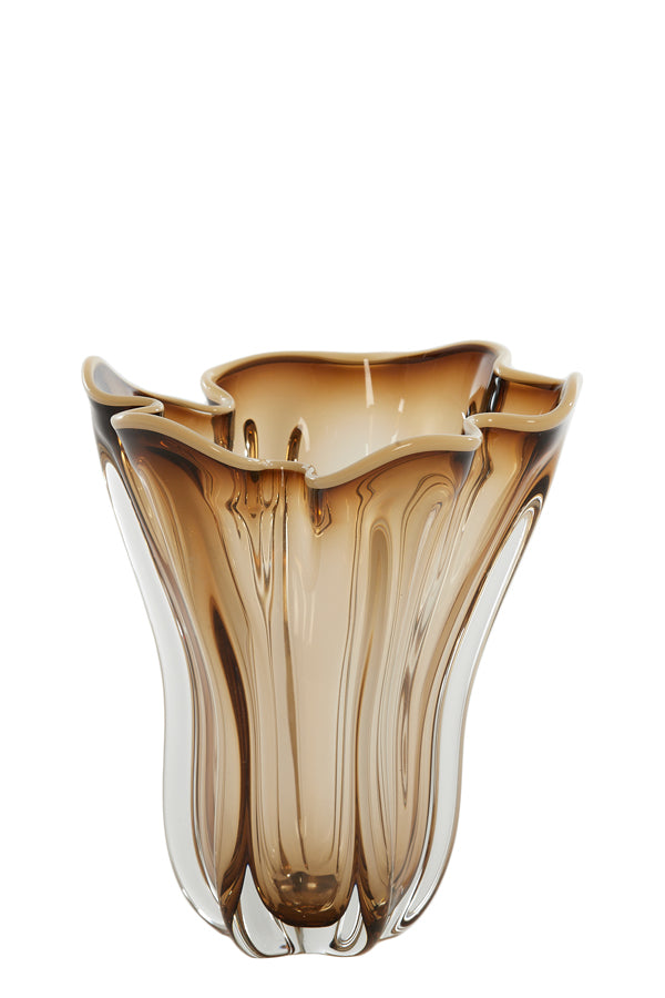 Light & Living Accessories Vase 22x27 cm KAZUNO glass clear brown-grey+cream House of Isabella UK