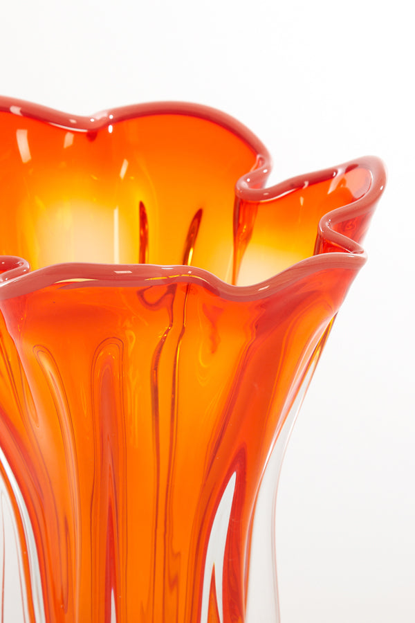 Light & Living Accessories Vase 22x27 cm KAZUNO glass clear orange+coral House of Isabella UK