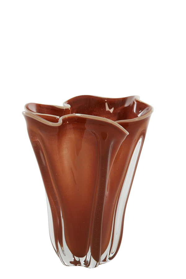 Light & Living Accessories Vase 22x27 cm KAZUNO glass terra+cream House of Isabella UK