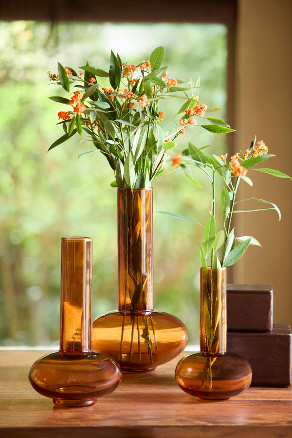 Light & Living Accessories Vase 22x38 cm CORENNE glass brown House of Isabella UK