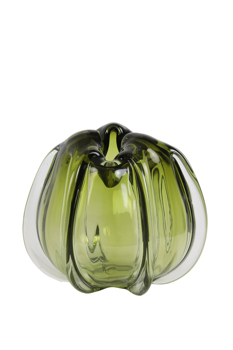 Light & Living Accessories Vase 24,5x22 cm MURELA glass olive green House of Isabella UK