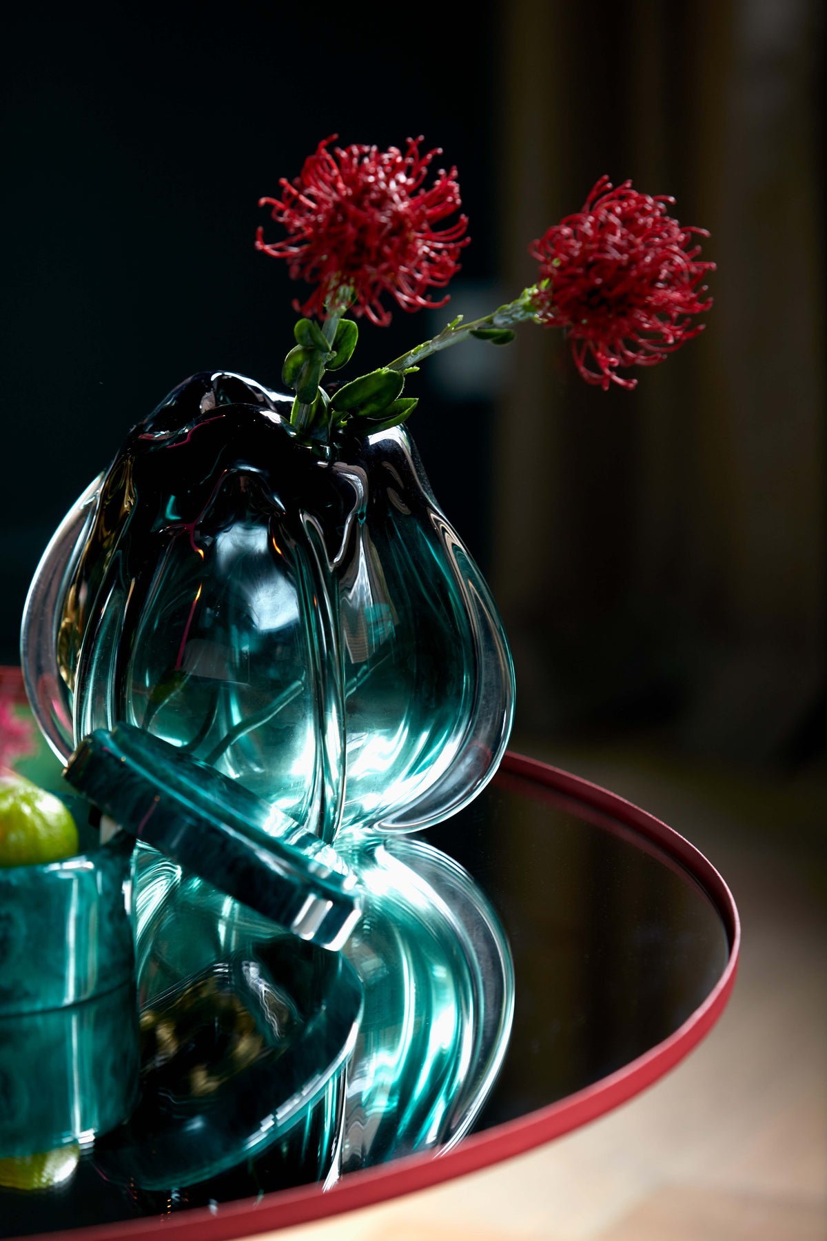 Light & Living Accessories Vase 24,5x22 cm MURELA glass turquoise House of Isabella UK