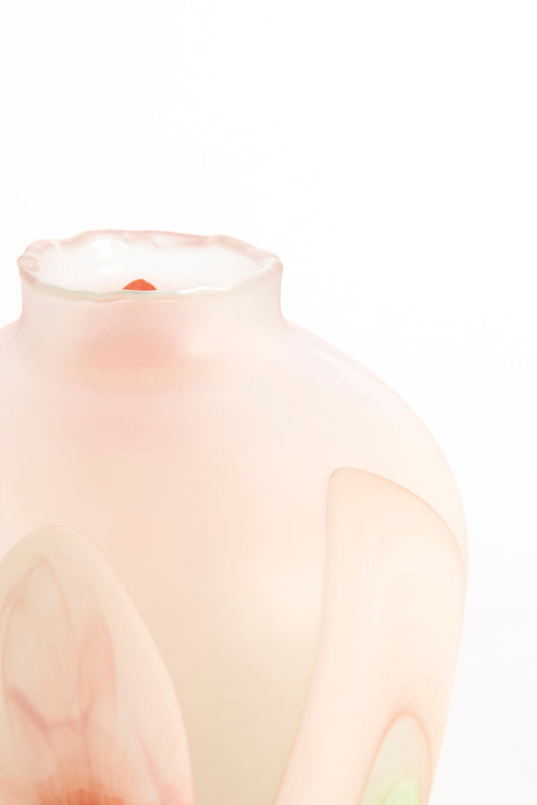 Light & Living Accessories Vase 24,5x33 cm BARCOS glass matt white+green+peach House of Isabella UK
