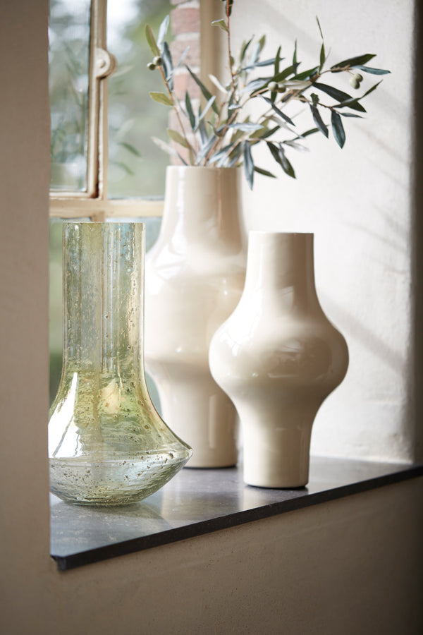 Light & Living Accessories Vase 25x40 cm LEANNA glass stone finish green House of Isabella UK