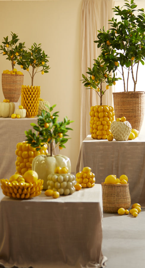 Light & Living Accessories Vase 25x45 cm ZITA ceramics yellow House of Isabella UK
