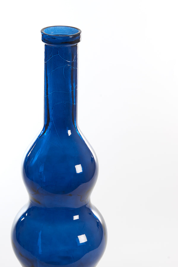 Light & Living Accessories Vase 26,5x75 cm VENERIO glass shiny dark blue House of Isabella UK