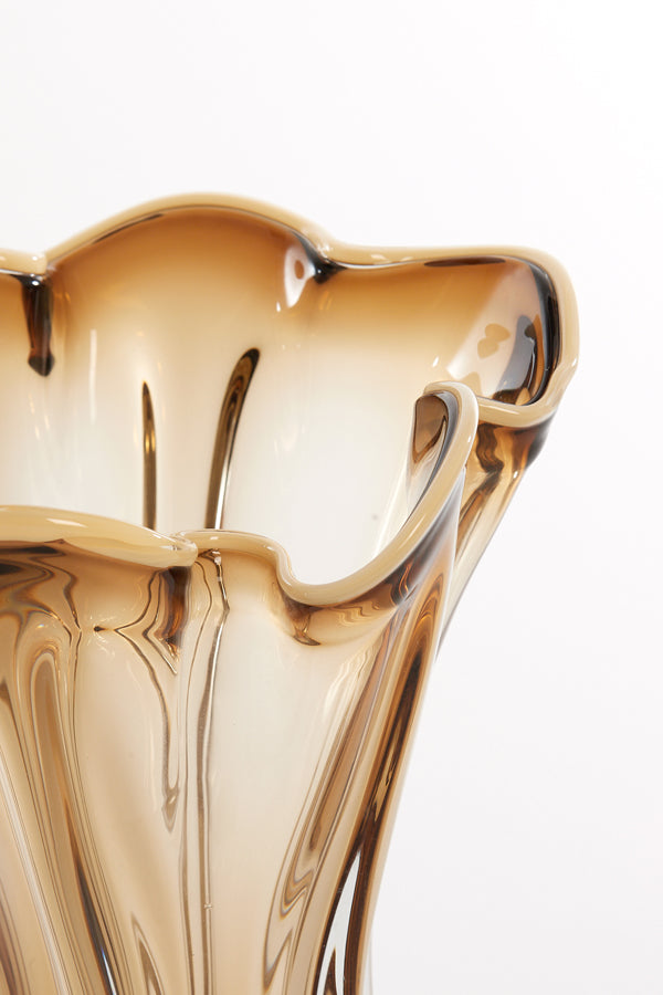 Light & Living Accessories Vase 26x32 cm KAZUNO glass clear brown-grey+cream House of Isabella UK