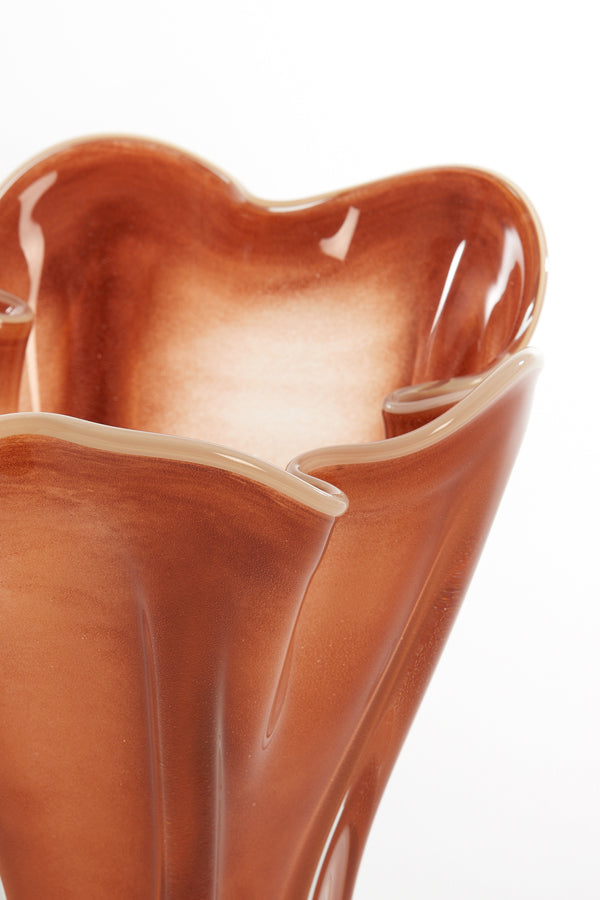 Light & Living Accessories Vase 26x32 cm KAZUNO glass terra+cream House of Isabella UK