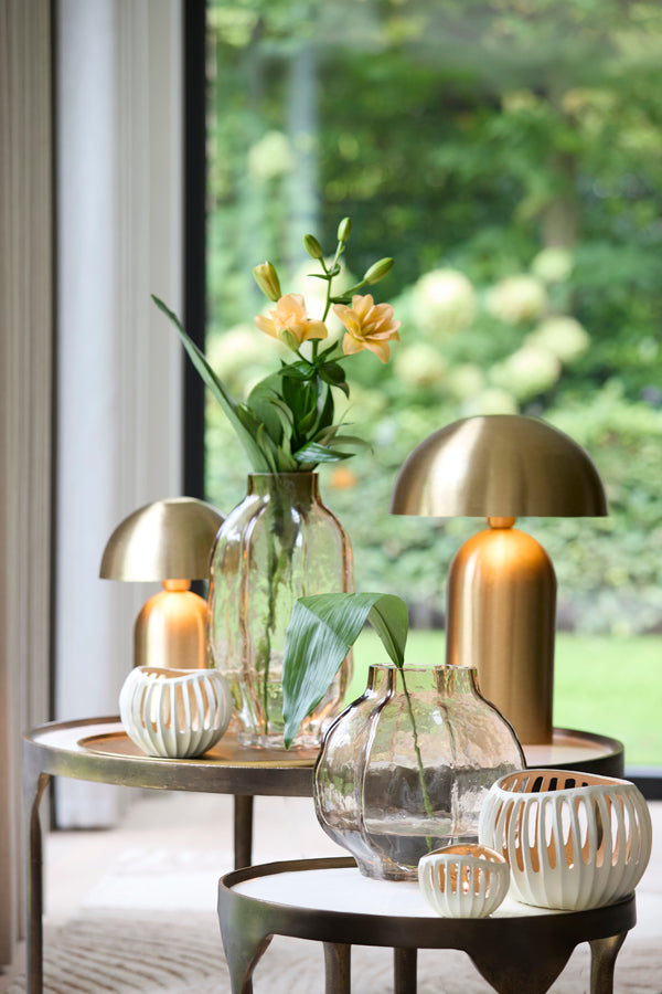 Light & Living Accessories Vase 27x26 cm TEJEDA glass clear light brown House of Isabella UK