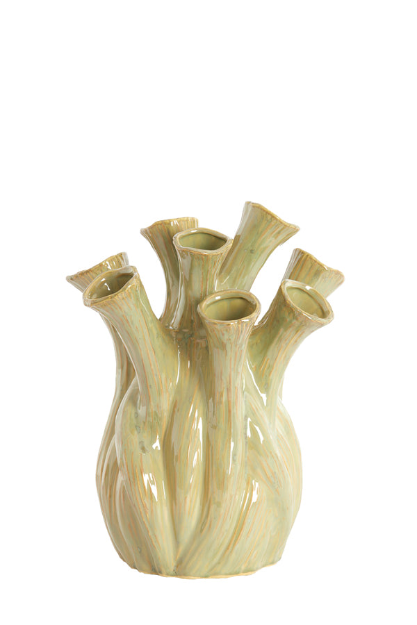 Light & Living Accessories Vase 28,5x34,5 cm LYSET ceramics olive green House of Isabella UK