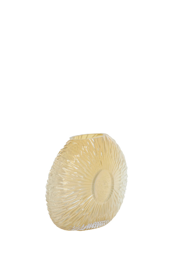 Light & Living Accessories Vase 32,5x10x24 cm CONCHA glass light yellow House of Isabella UK