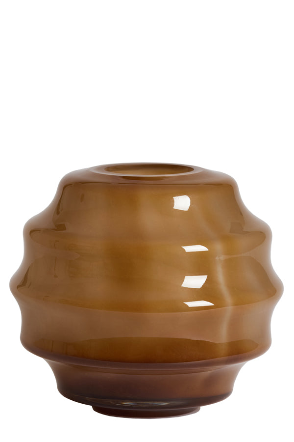 Light & Living Accessories Vase 32,5x29 cm NAYORO glass shiny amber House of Isabella UK
