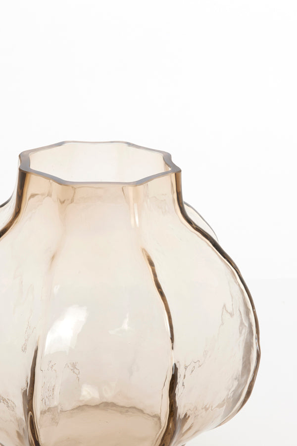 Light & Living Accessories Vase 32,5x32 cm TEJEDA glass clear light brown House of Isabella UK