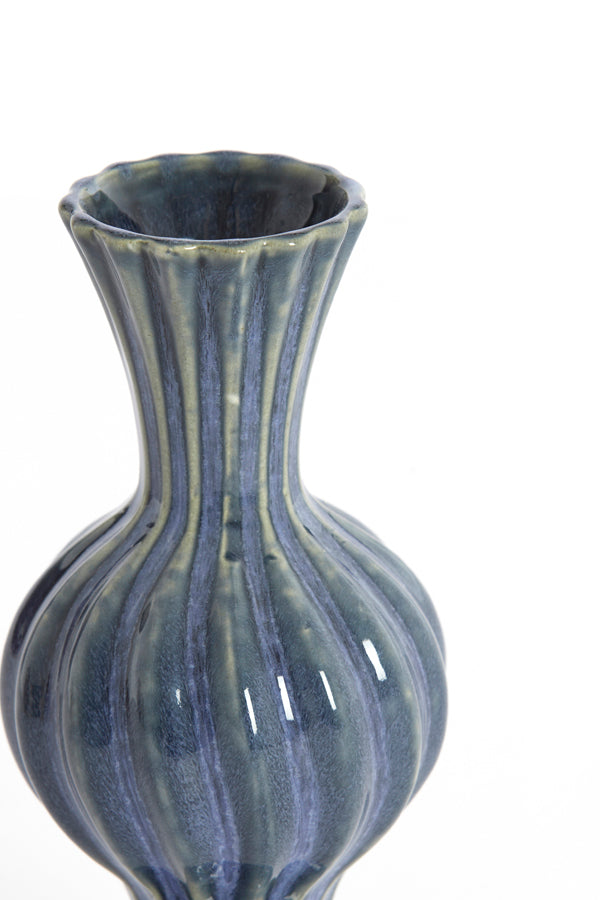 Light & Living Accessories Vase 8,5x17 cm SAVI ceramics blue-purple House of Isabella UK