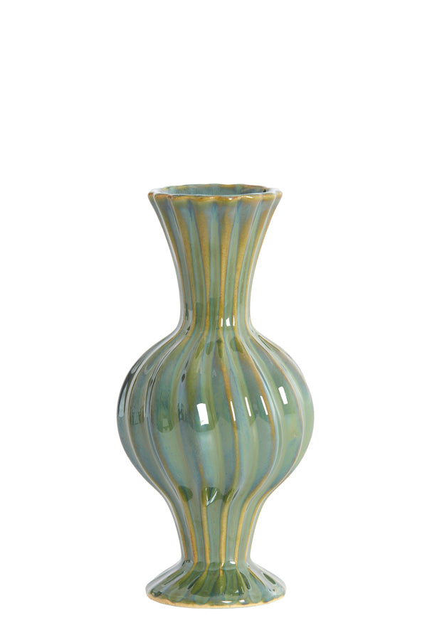 Light & Living Accessories Vase 8,5x17 cm SAVI ceramics dark green House of Isabella UK