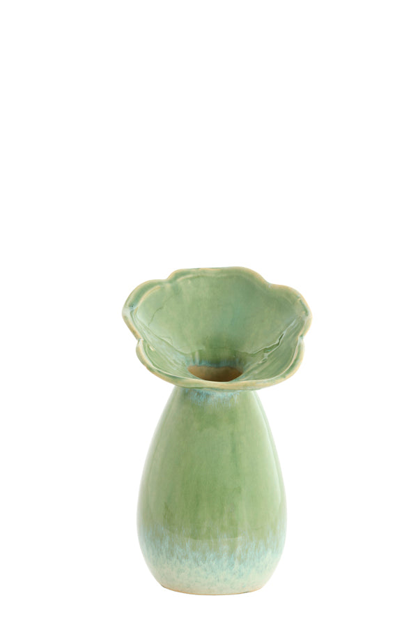 Light & Living Accessories Vase deco 10,5x19,5 cm CULLA ceramics green+light blue House of Isabella UK