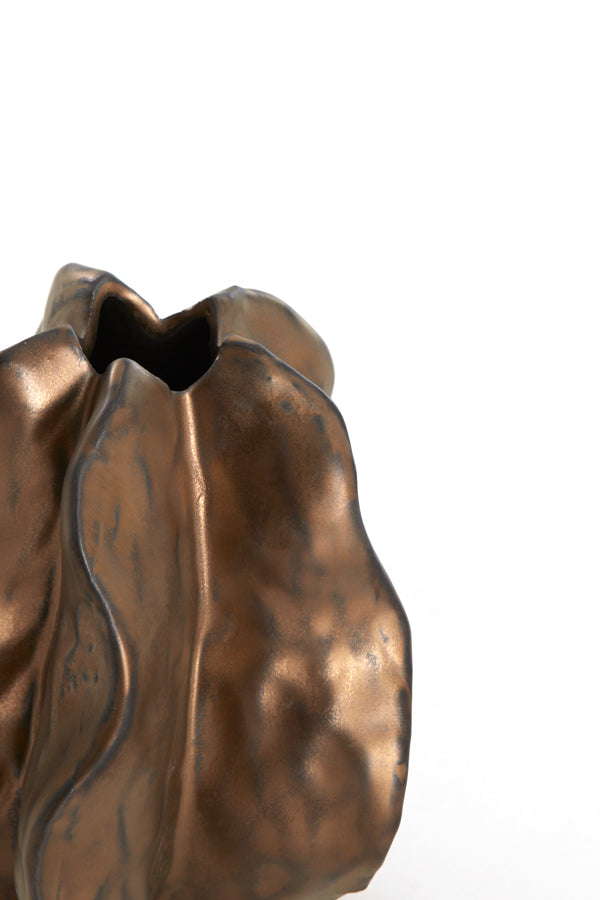 Light & Living Accessories Vase deco 10,5x9,5x11,5 cm IDRIJA ceramics matt copper House of Isabella UK