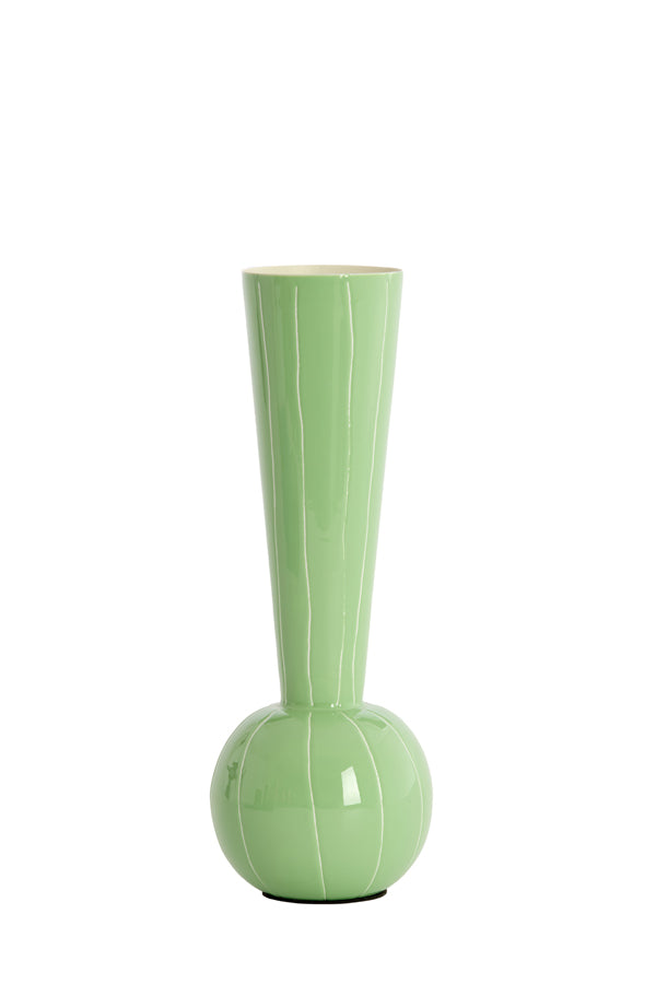 Light & Living Accessories Vase deco 10x30 cm TODI mint+cream House of Isabella UK