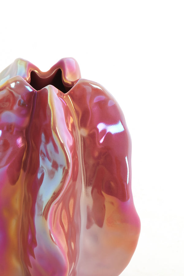 Light & Living Accessories Vase deco 11,5x10x13,5 cm IDRIJA ceramics dark pink House of Isabella UK