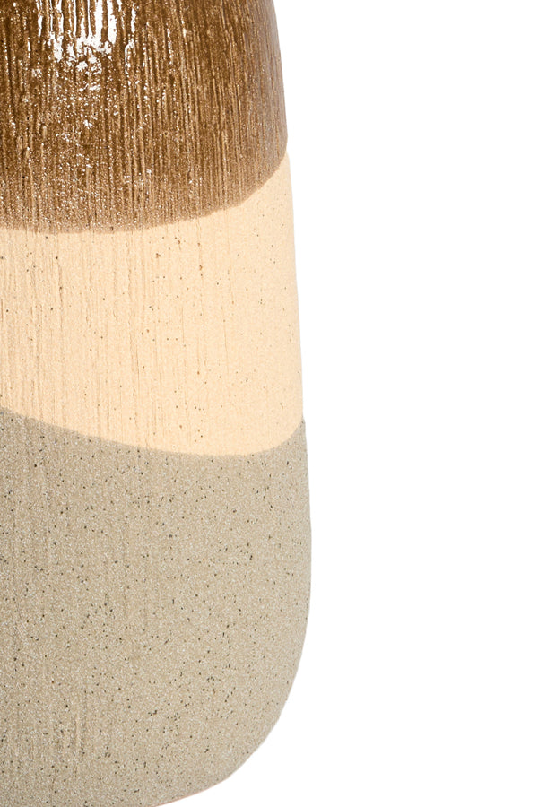 Light & Living Accessories Vase deco 12,5x28 cm ZUBIRI ceramics brown+beige+taupe House of Isabella UK