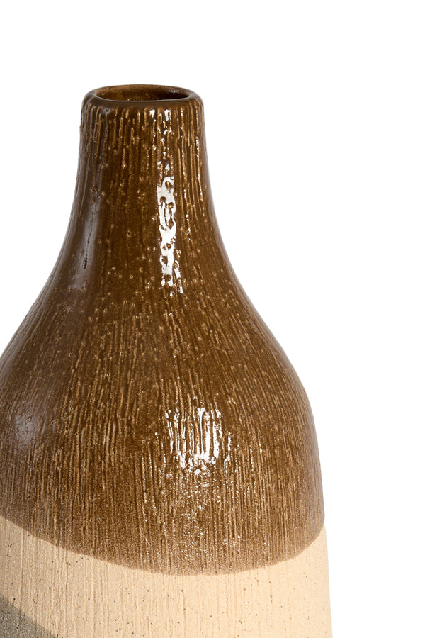 Light & Living Accessories Vase deco 12,5x28 cm ZUBIRI ceramics brown+beige+taupe House of Isabella UK